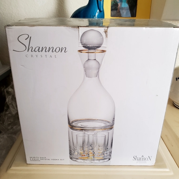 Shannon Eight shot glasses with decanter bottle and Ice bucket Set🆕NWT - Picture 7 of 7